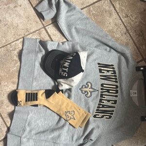 New Orleans Saints Sweatshirt, Hat, and Socks Set